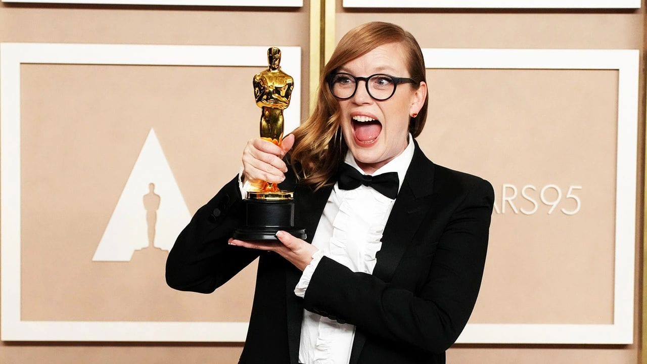 Sarah Polley, winner of the Adapted Screenplay award for “Women Talking”, poses in the press room at the 95th Annual Academy Awards at Ovation Hollywood on March 12, 2023 in Hollywood, California. 