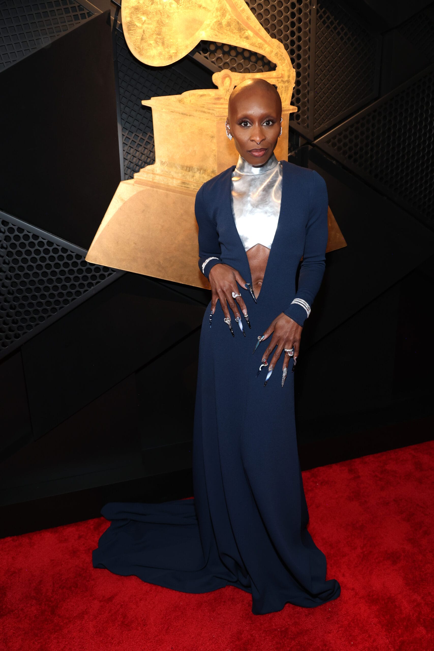 Cynthia Erivo fashion moment while attending the 67th Annual GRAMMY Awards at Crypto.com Arena on February 02, 2025 in Los Angeles, California. (Photo by Kevin Mazur/Getty Images for The Recording Academy)