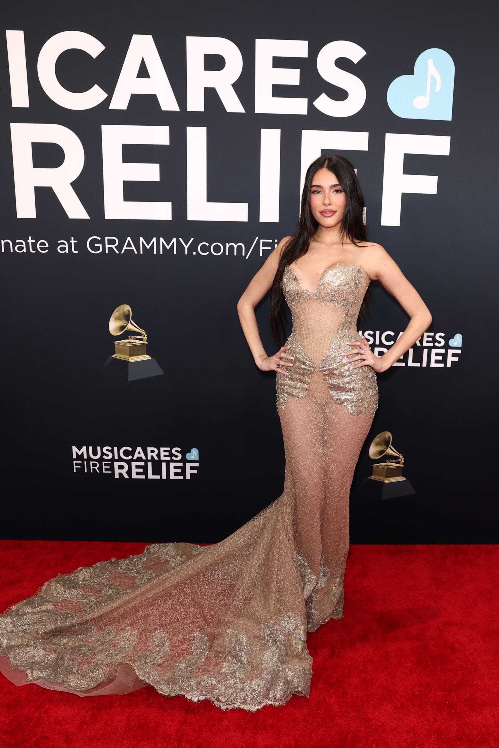 Madison Beer fashion moment while attending the 67th Annual GRAMMY Awards on February 02, 2025 in Los Angeles, California. (Photo by Matt Winkelmeyer/Getty Images for The Recording Academy)